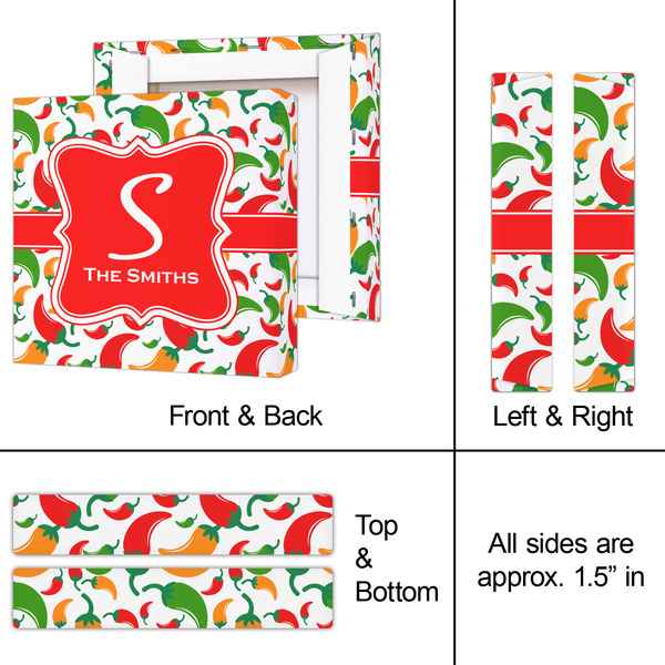 Colored Peppers 8x8 - Canvas Print - Approval