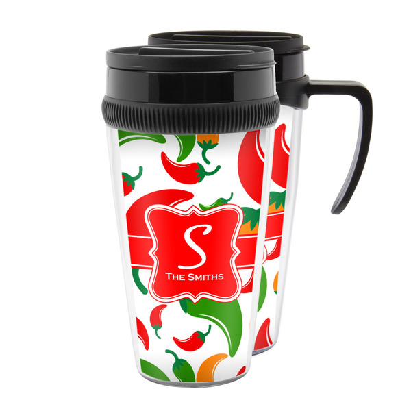 Custom Colored Peppers Acrylic Travel Mug (Personalized)
