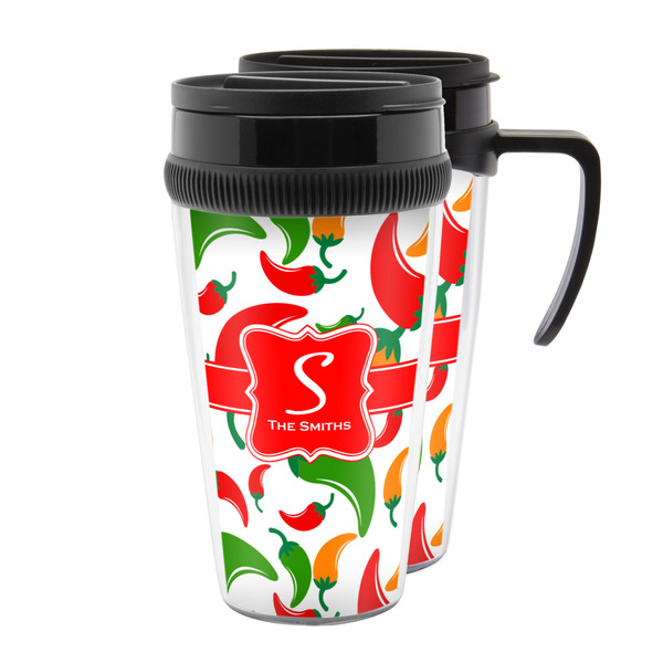 Custom Colored Peppers Acrylic Travel Mug (Personalized)