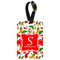 Colored Peppers Metal Luggage Tag w/ Name and Initial