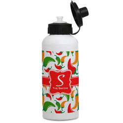 Colored Peppers Water Bottles - Aluminum - 20 oz - White (Personalized)