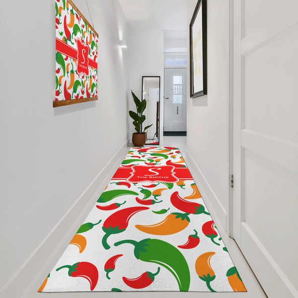 Colored Peppers Area Rug Sizes - In Context (vertical)
