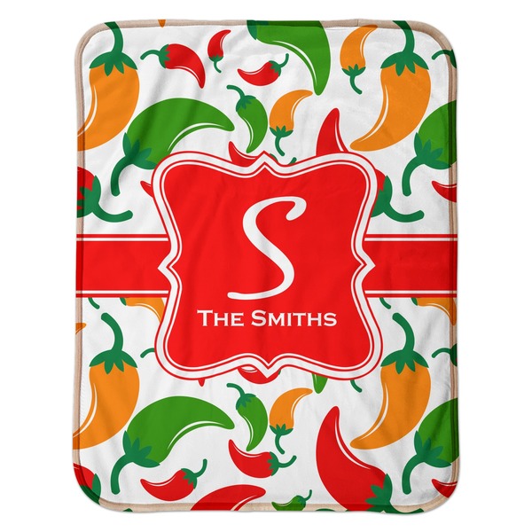 Colored Peppers Baby Sherpa Blanket - Flat