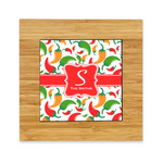 Colored Peppers Bamboo Trivet with Ceramic Tile Insert (Personalized)