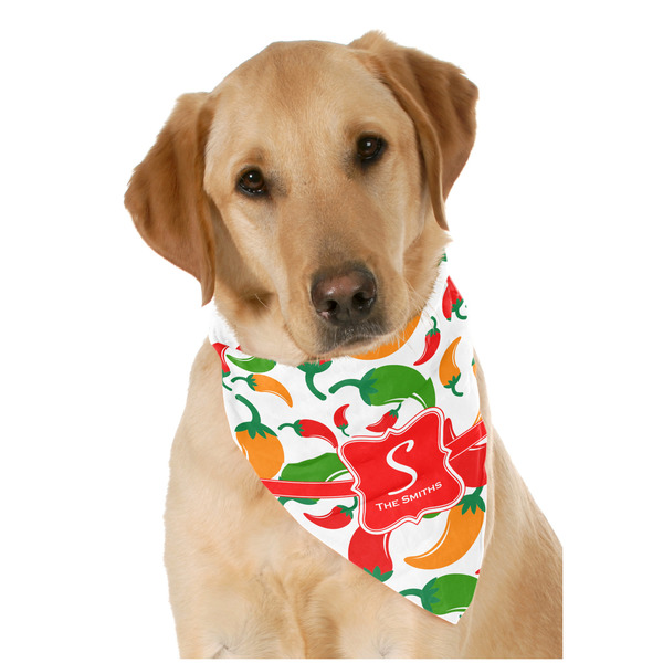 Custom Colored Peppers Dog Bandana Scarf w/ Name and Initial
