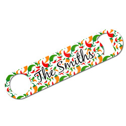 Colored Peppers Bar Bottle Opener - White w/ Name and Initial