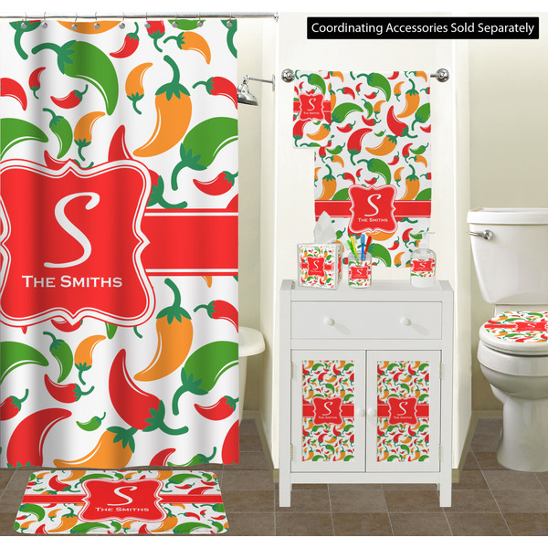 Colored Peppers Bathroom Scene