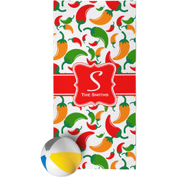 Colored Peppers Beach Towel (Personalized)