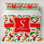 Colored Peppers Duvet Cover Set - King (Personalized)