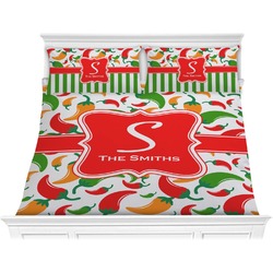 Colored Peppers Comforter Set - King (Personalized)