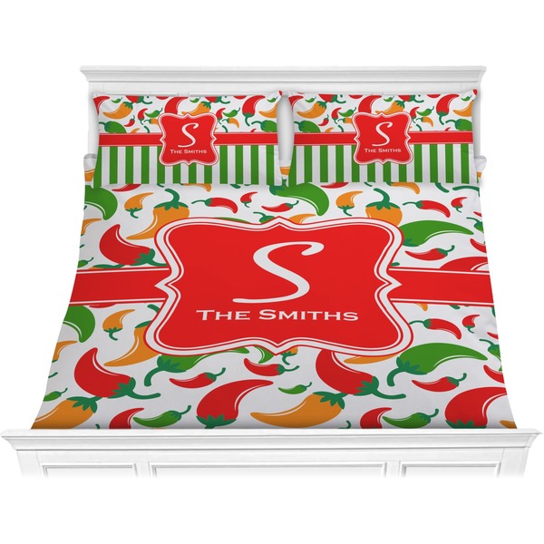 Custom Colored Peppers Comforter Set - King (Personalized)