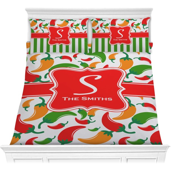 Custom Colored Peppers Comforter Set - Full / Queen (Personalized)