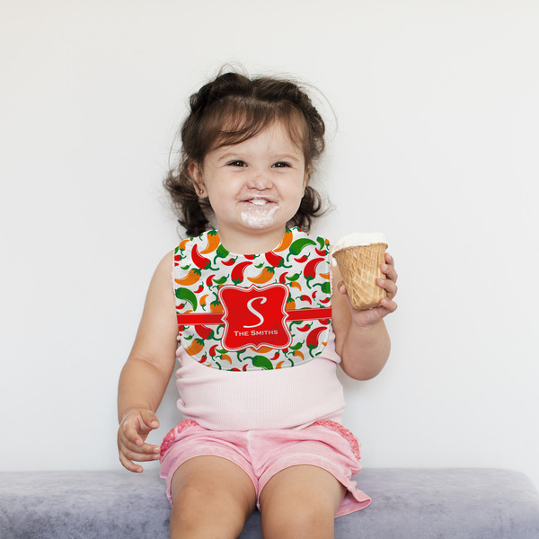 Colored Peppers Bib Lifestyle Girl