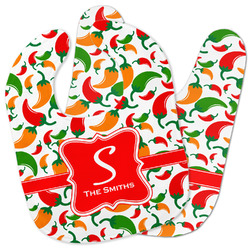 Colored Peppers Baby Bib w/ Name and Initial