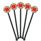 Colored Peppers Black Plastic 5.5" Stir Stick - Round - Fan View