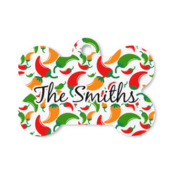 Colored Peppers Bone Shaped Dog ID Tag - Small (Personalized)