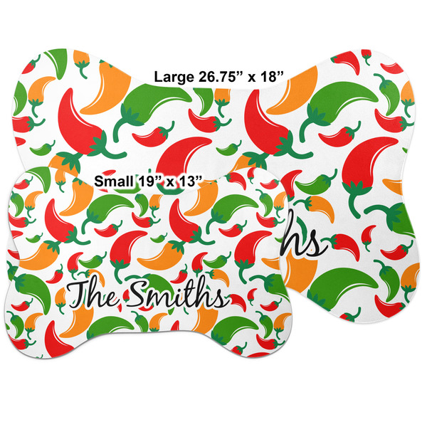 Colored Peppers Bone Shaped Mat Comparison