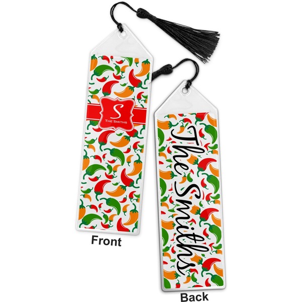 Colored Peppers Bookmark with tassel - Front and Back
