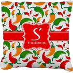Colored Peppers Faux-Linen Throw Pillow 16" (Personalized)