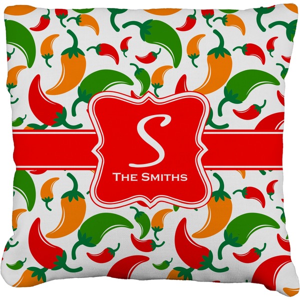 Custom Colored Peppers Faux-Linen Throw Pillow 18" (Personalized)