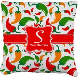 Colored Peppers Faux-Linen Throw Pillow 20" (Personalized)