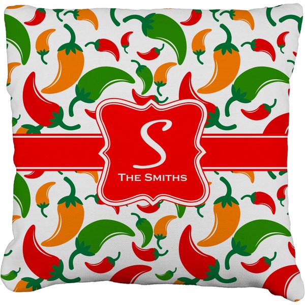 Custom Colored Peppers Faux-Linen Throw Pillow 20" (Personalized)