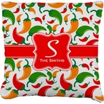 Colored Peppers Faux-Linen Throw Pillow 26" (Personalized)