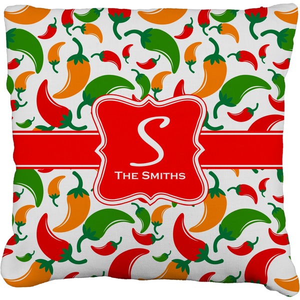 Custom Colored Peppers Faux-Linen Throw Pillow 26" (Personalized)