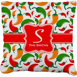 Colored Peppers Faux-Linen Throw Pillow (Personalized)
