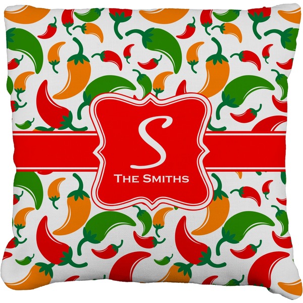 Custom Colored Peppers Faux-Linen Throw Pillow (Personalized)