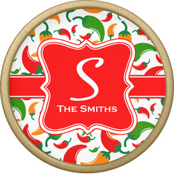 Colored Peppers Cabinet Knob - Gold (Personalized)