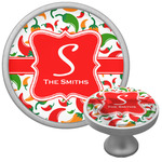 Colored Peppers Cabinet Knob (Silver) (Personalized)
