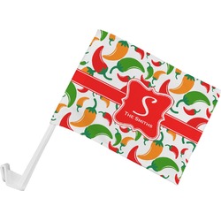 Colored Peppers Car Flag - Small w/ Name and Initial