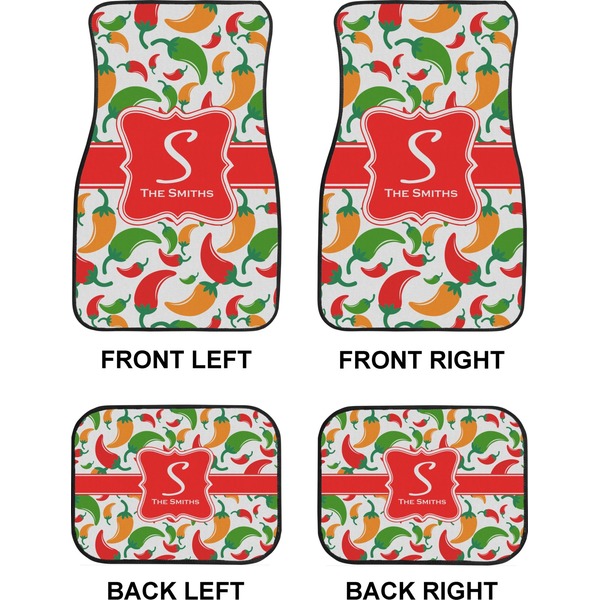 Colored Peppers Car Floor Mats Set (2F + 2B)