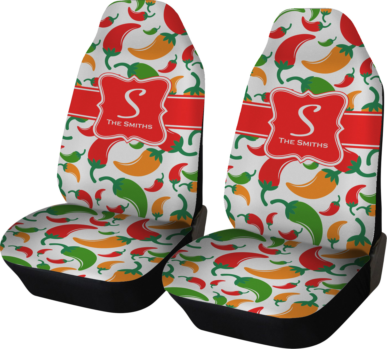 Colored Peppers Car Seat Covers (Set of Two) (Personalized