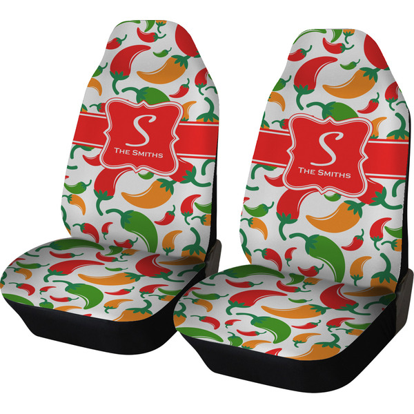 Custom Colored Peppers Car Seat Covers (Set of Two) (Personalized)