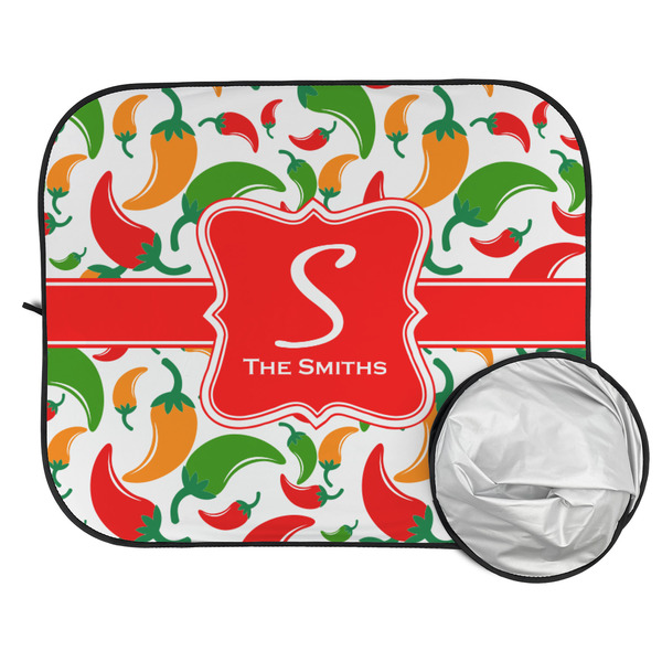 Colored Peppers Car Sun Shades - FOLDED & UNFOLDED