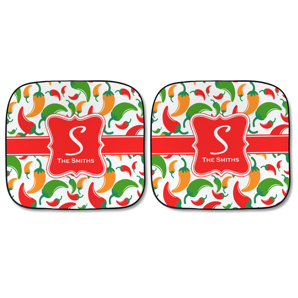 Colored Peppers Car Sun Shades - FRONT