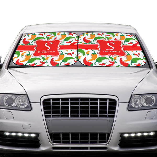 Colored Peppers Car Sun Shades - IN CONTEXT