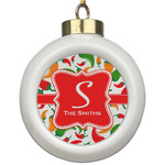 Colored Peppers Ceramic Ball Ornament (Personalized)