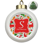 Colored Peppers Ceramic Ball Ornament - Christmas Tree (Personalized)