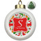 Colored Peppers Ceramic Christmas Ornament - Xmas Tree (Front View)