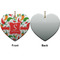 Colored Peppers Ceramic Flat Ornament - Heart Front & Back (APPROVAL)