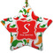 Colored Peppers Ceramic Flat Ornament - Star (Front)