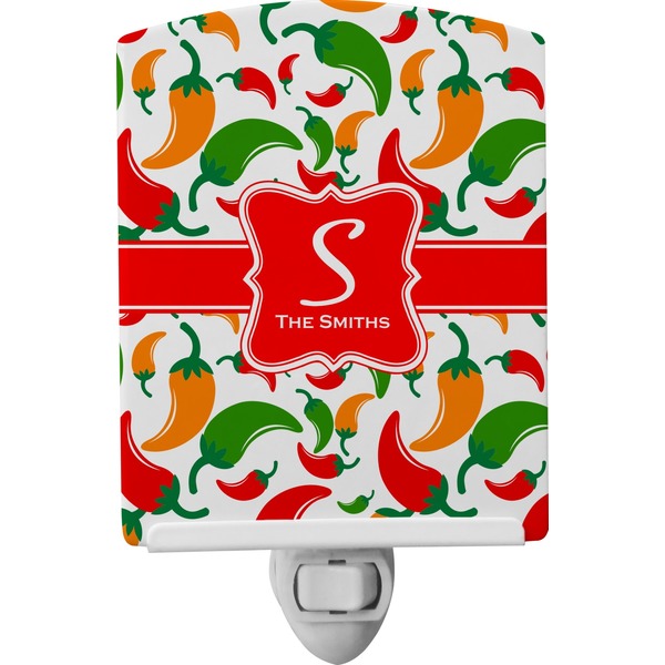 Custom Colored Peppers Ceramic Night Light (Personalized)