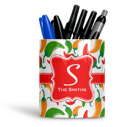 Colored Peppers Ceramic Pen Holder