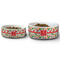 Colored Peppers Ceramic Dog Bowls - Size Comparison