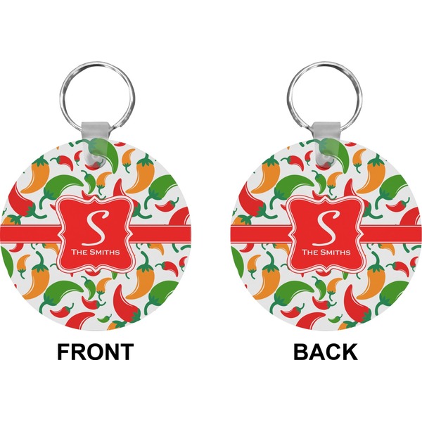 Colored Peppers Circle Keychain (Front + Back)