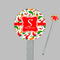 Colored Peppers Clear Plastic 7" Stir Stick - Round - Closeup