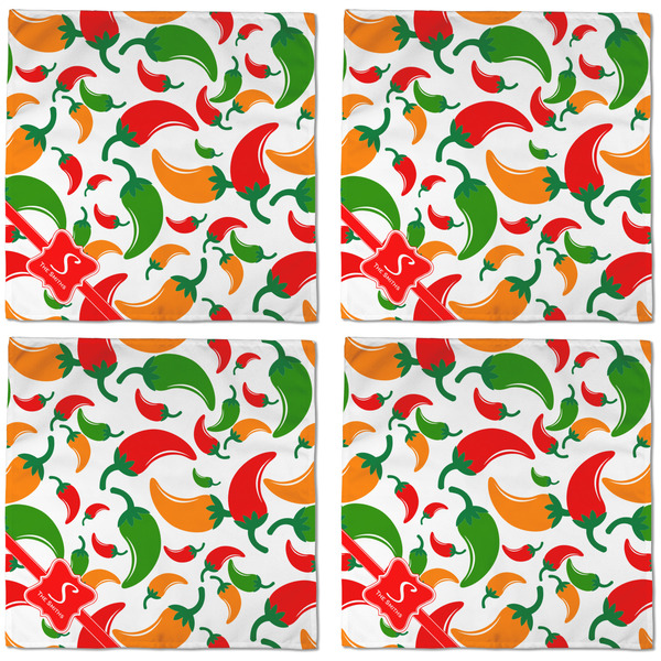 Colored Peppers Cloth Napkins - Personalized Dinner (APPROVAL) Set of 4